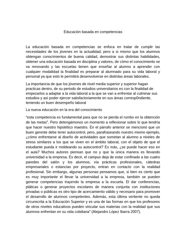 Educación Basada en Competencias Efectiva | PDF | Plan de estudios ...