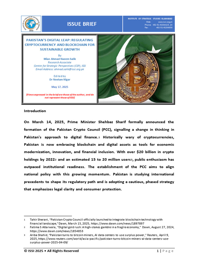 Pakistan's Crypto Regulation Strategy | PDF | Cryptocurrency | Computer ...
