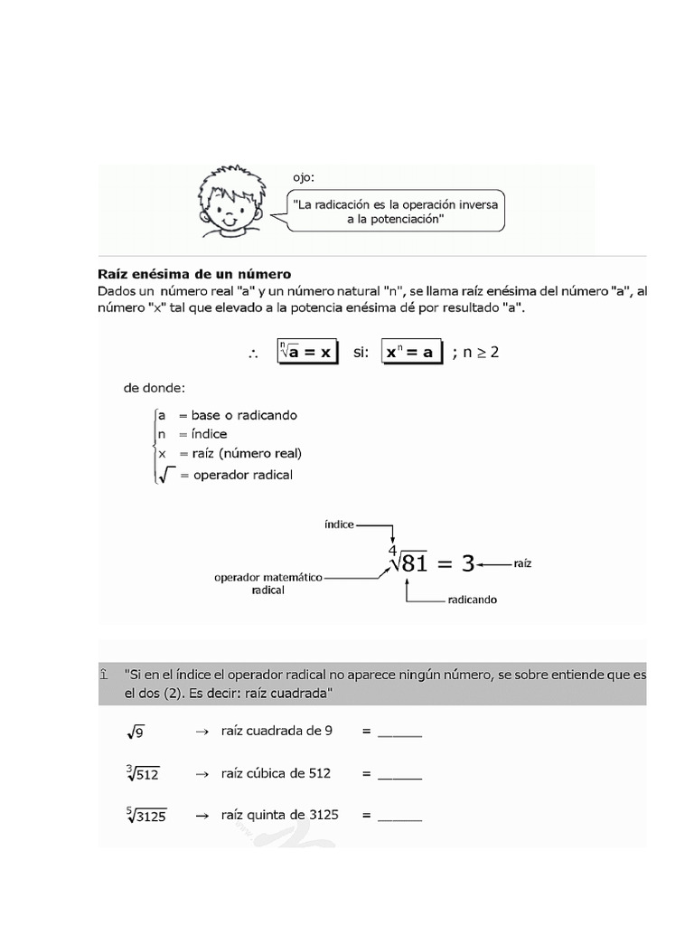 Propiedades De La Radicación 2dos Pdf