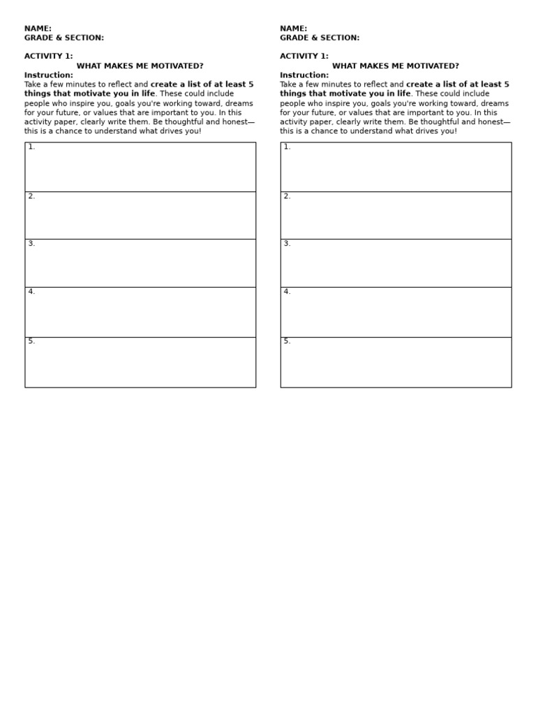 Activity Sheets 1 | PDF