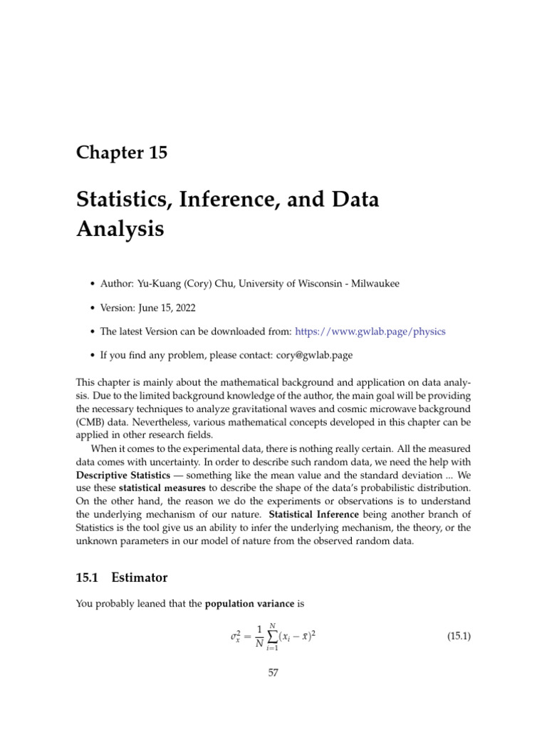 Data Analysis and Statistical Inference | PDF | Estimator | Variance