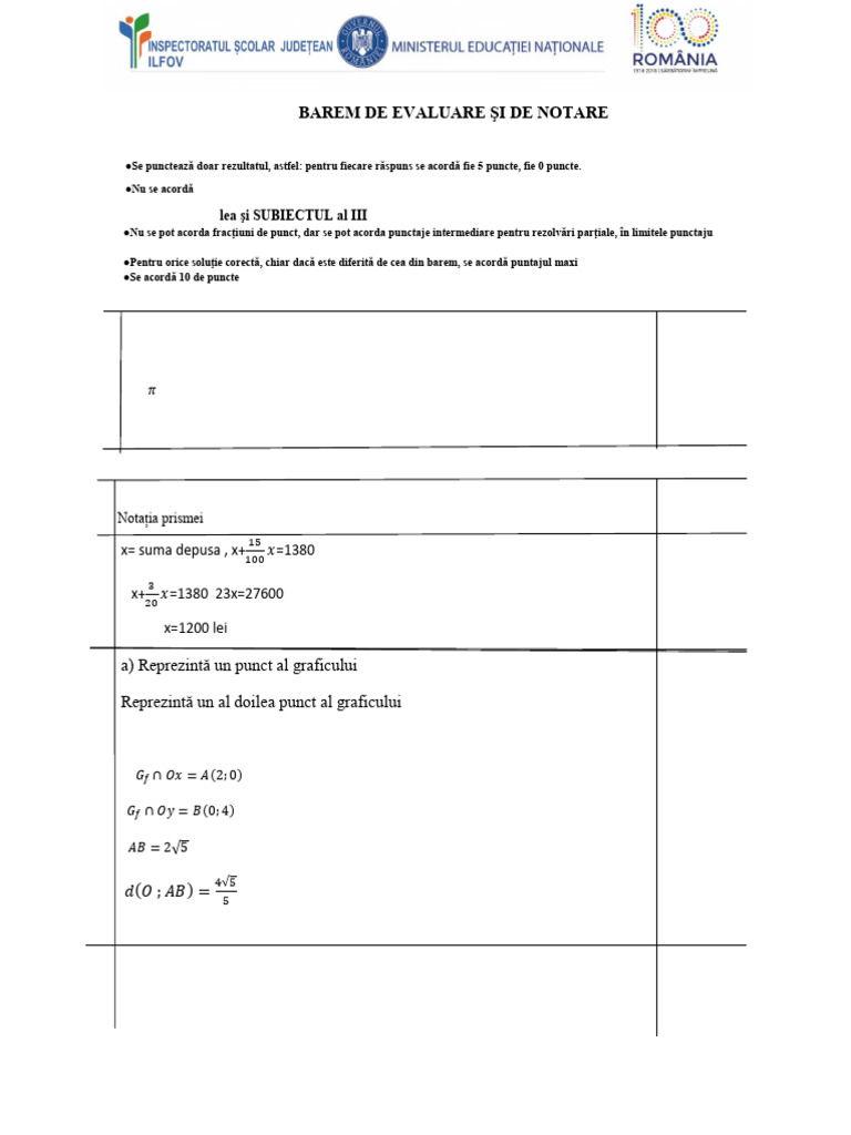 Barem Simulare Mate Enviii 2018 Mai Tsu Sem2 | PDF
