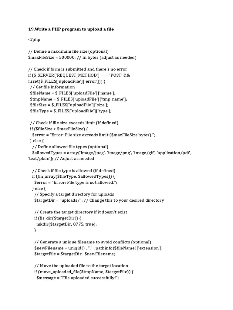 PHP File Upload Script Example | PDF