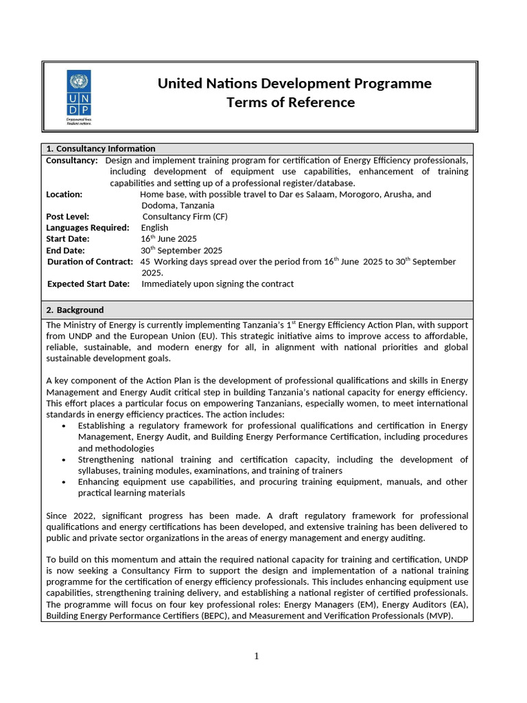 ToR - Training of Trainers EEAP | PDF | Audit | Capacity Building