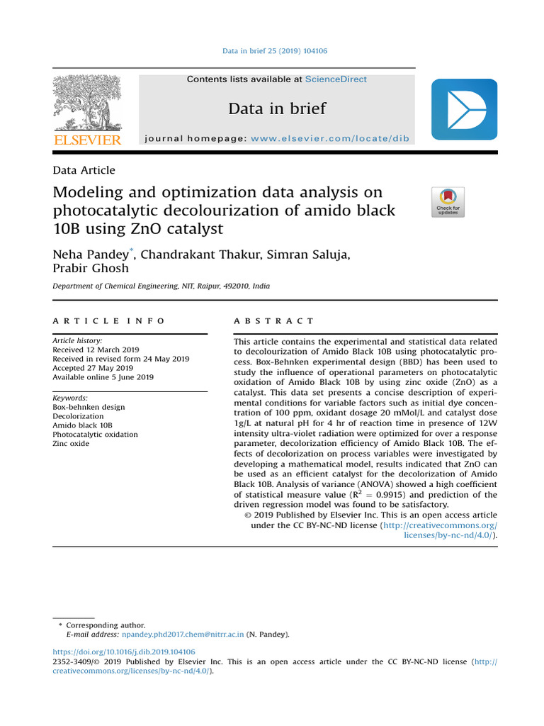 Modeling and Optimization Data Analysis On Photoca | PDF | Analysis Of ...