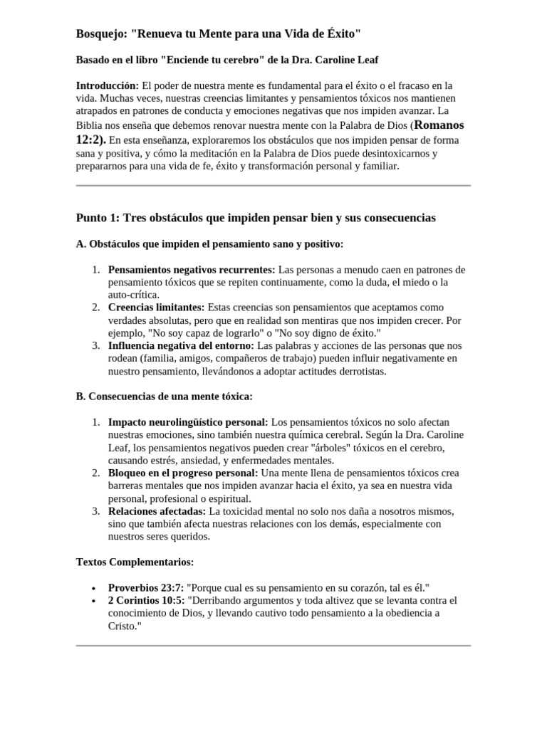Renueva Tu Mente Rom 12 2 | PDF | Mente | Pensamiento