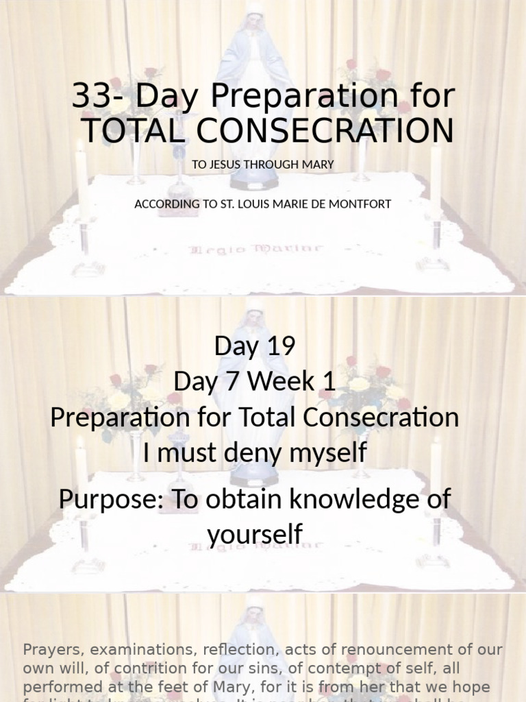 Day 19: Self-Denial for Consecration | PDF | Mary, Mother Of Jesus | Jesus
