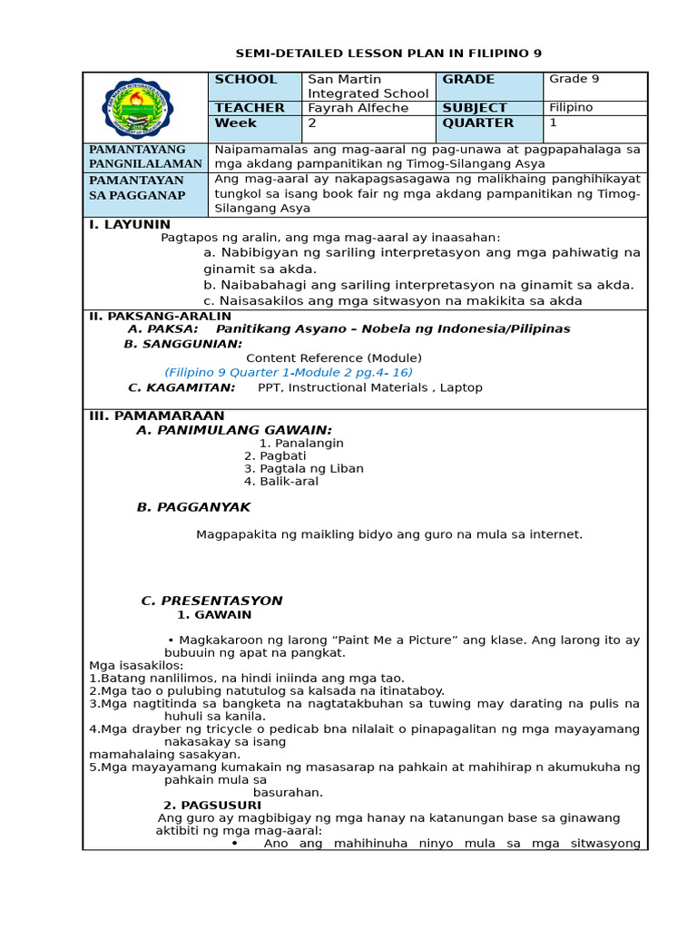 Filipino Week 3 | PDF