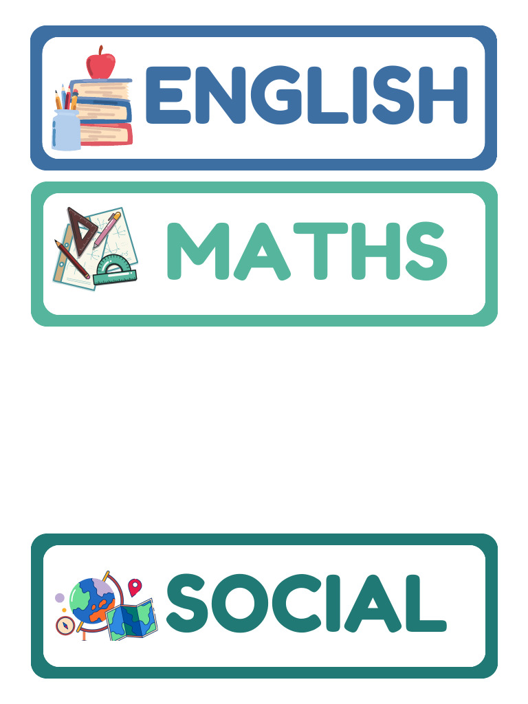 Cute Back To School English Subject Label in Blue and Red - 20250701 ...