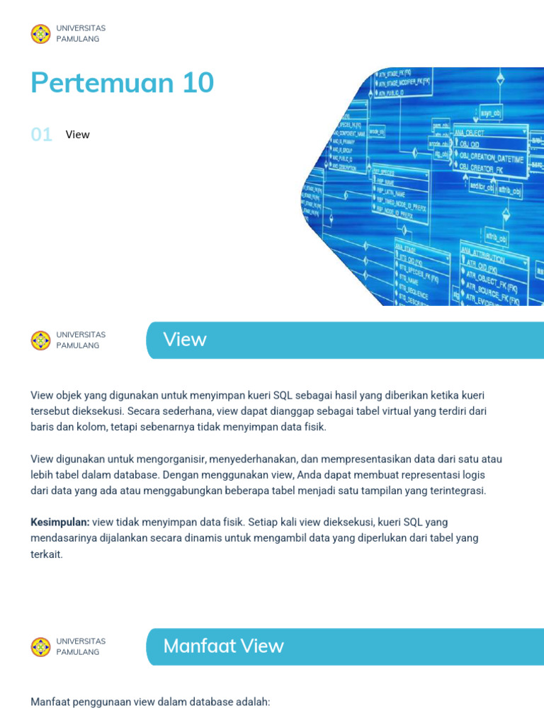 Manfaat dan Penggunaan View dalam SQL | PDF