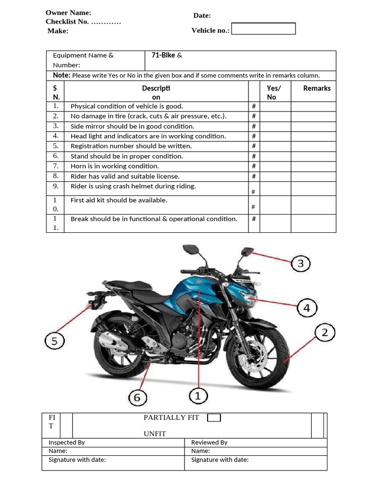 Checklist Bike | PDF