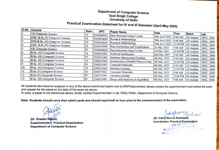 Computer Science Practical Exam Schedule 2025 | PDF | Computer Science ...