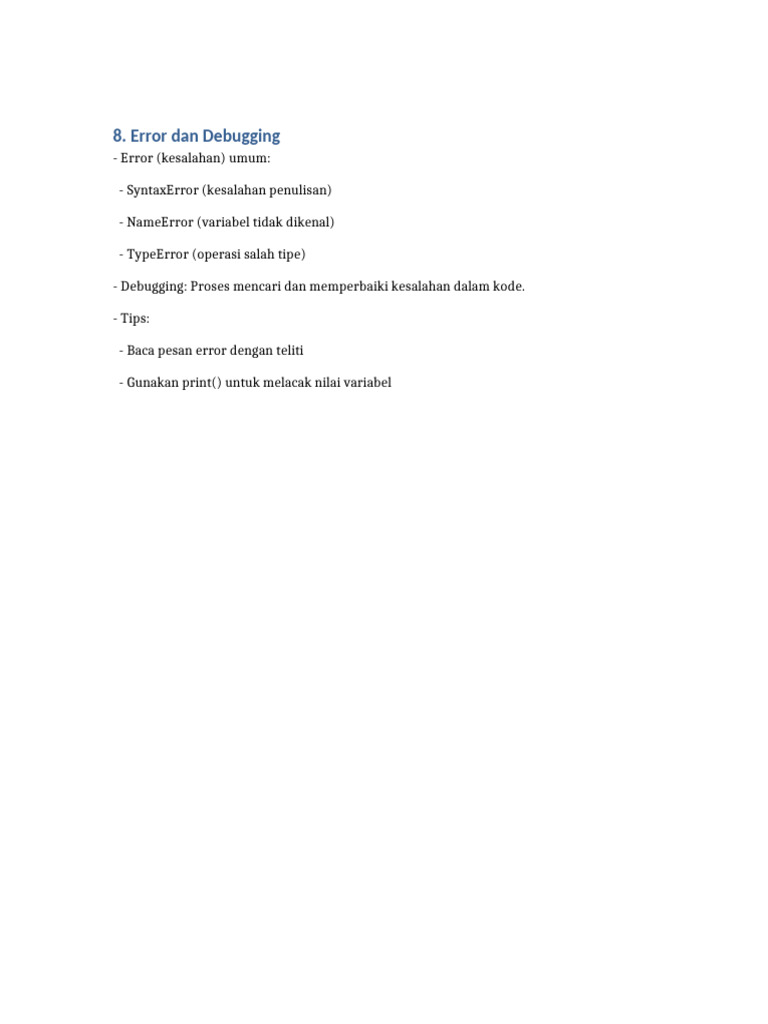 Error Dan Debugging | PDF