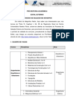 Processo seletivo para professores de arquitetura, engenharia e produção