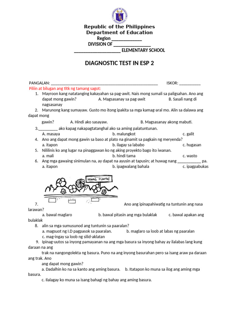 Diagnostic Test Esp 2 | PDF