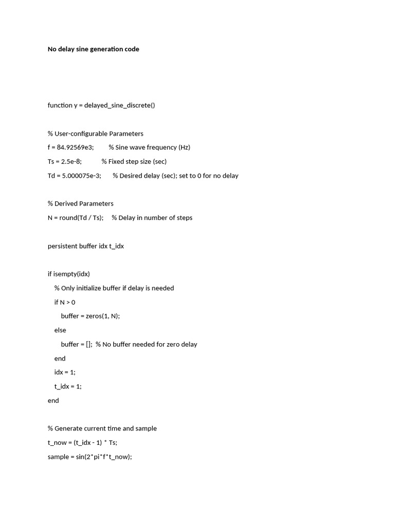No Delay Sign Generation Code | PDF