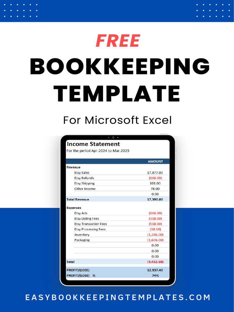 Free Excel Bookkeeping Template | PDF | Bookkeeping | Value Added Tax