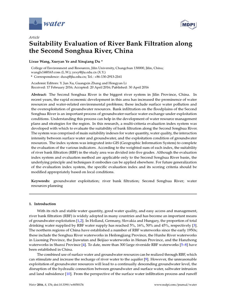 River Bank Filtration Suitability in China | PDF | Groundwater ...