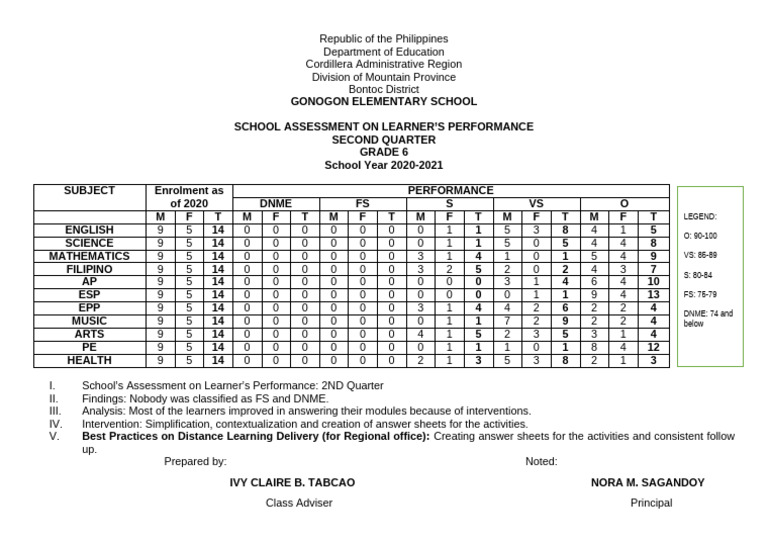 Grade 6 Learner Performance Assessment | PDF | Learning