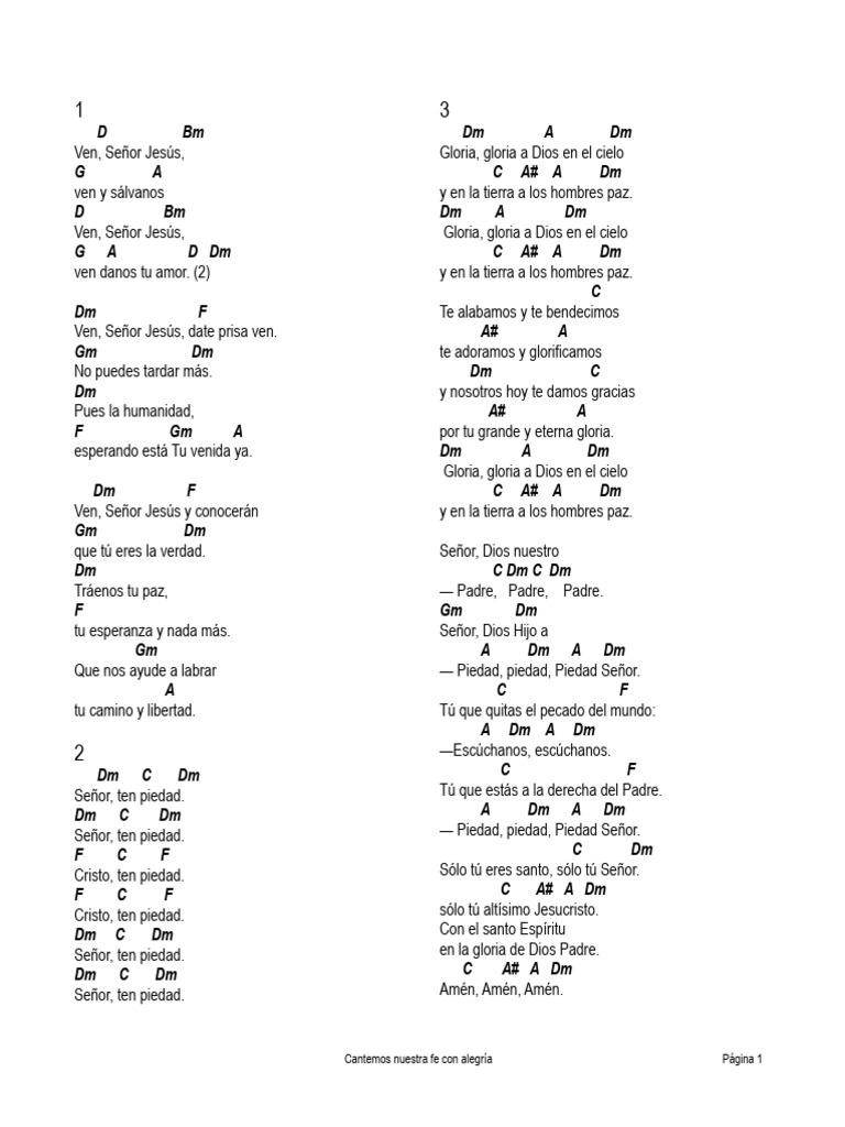 Letras de Canciones Religiosas | PDF | Cristo (título) | Oración