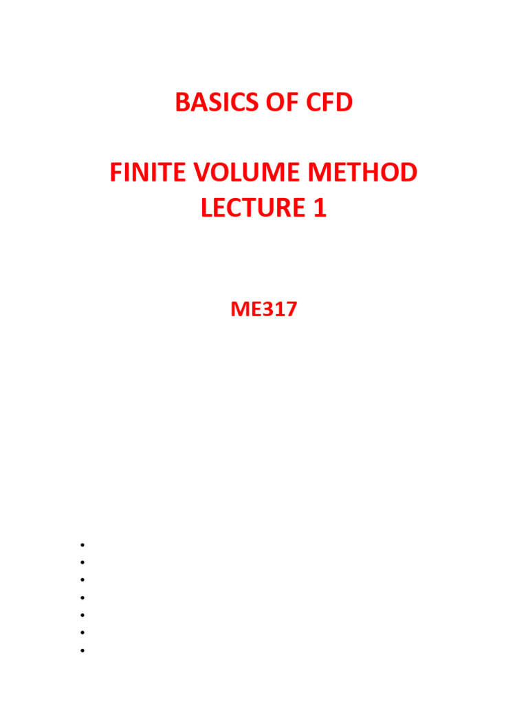 Finite Volume Method Basics in CFD | PDF