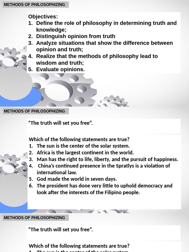 Understanding Truth vs. Opinion in Philosophy | PDF | Truth | Theory