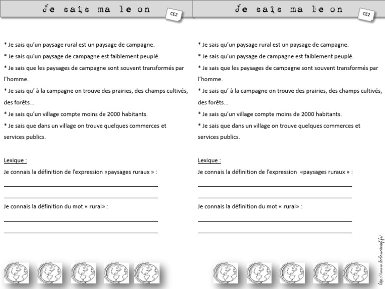 Comprendre les paysages ruraux CE2 | PDF