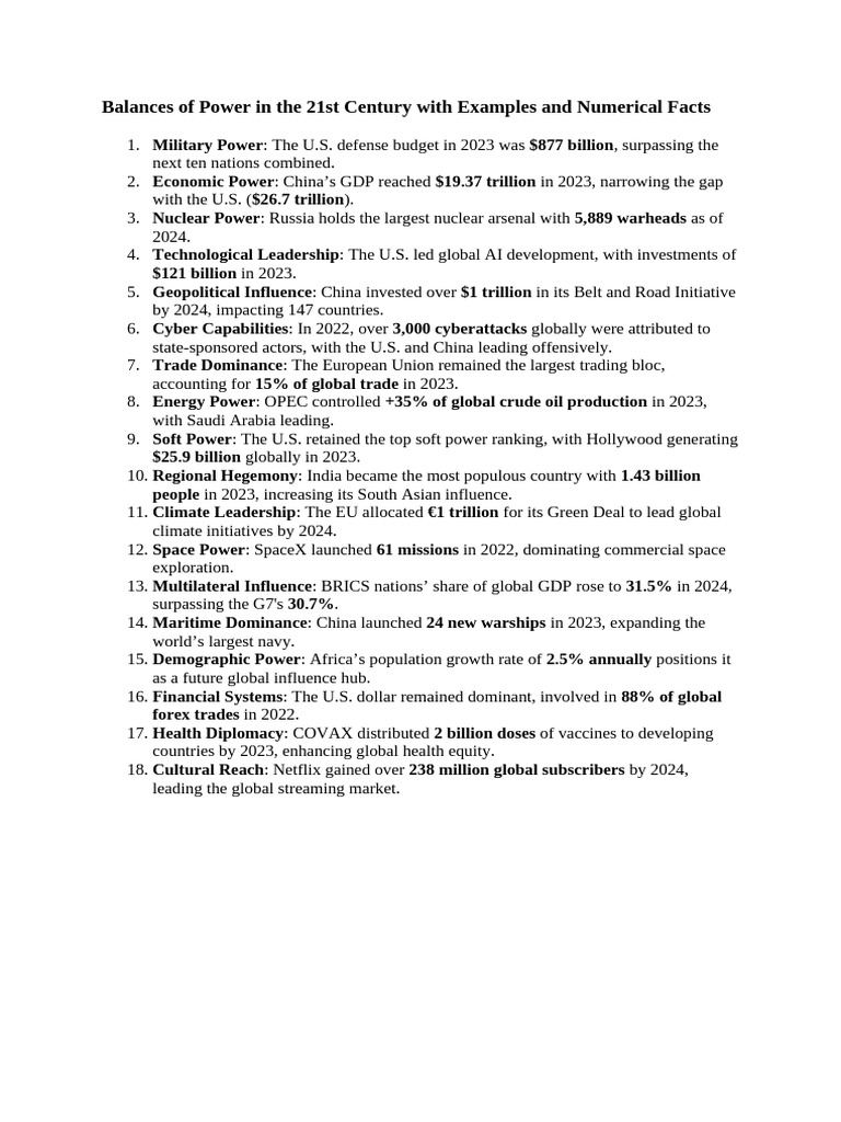 21st Century Global Power Dynamics | PDF