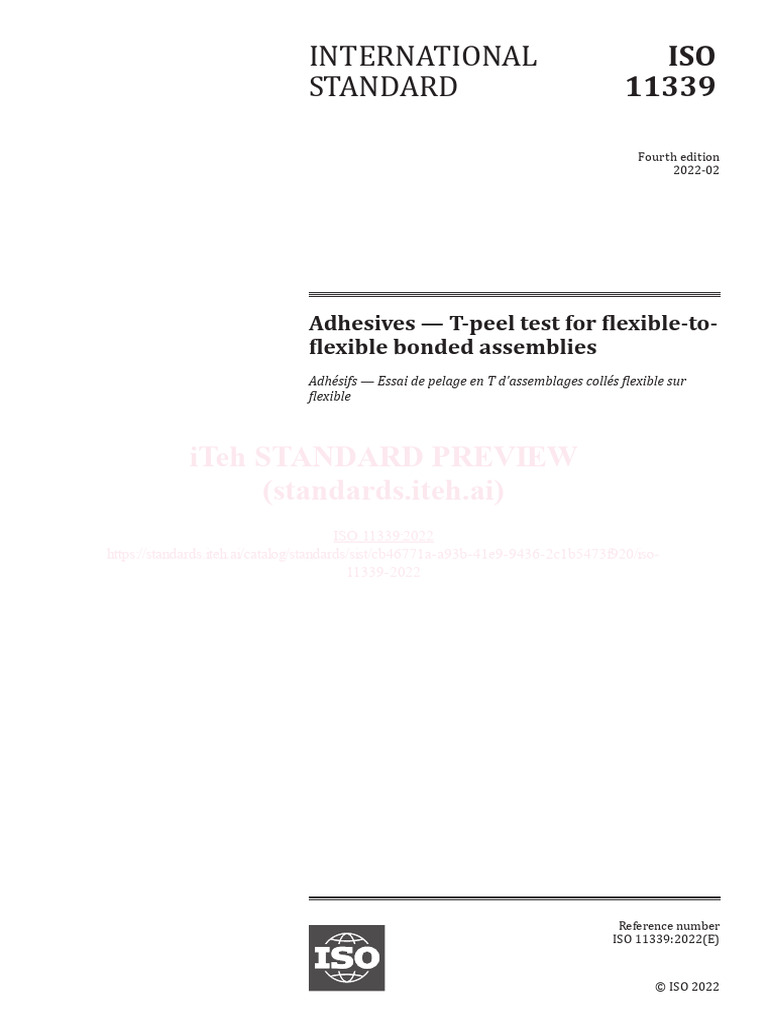 T-Peel Test for Flexible Adhesives | PDF | International Organization ...