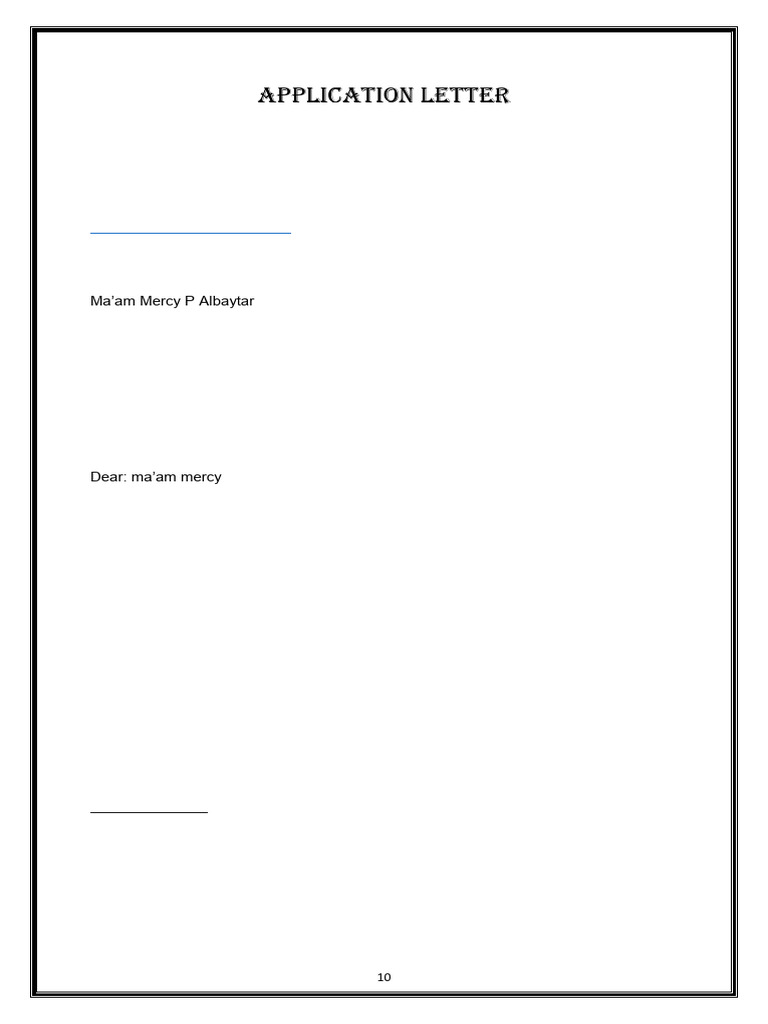 Application Letter | PDF
