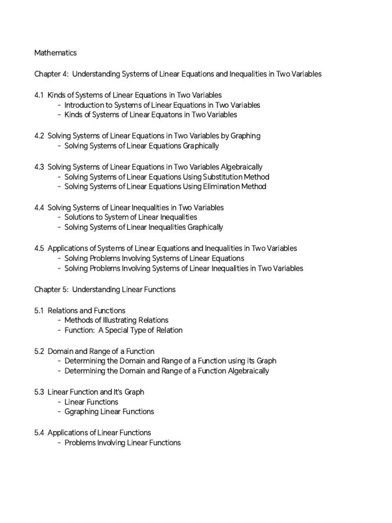 Systems of Linear Equations & Functions | PDF | Axiom | Function ...