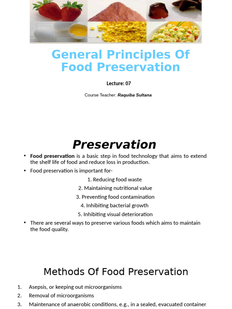 Enzymes in Food Preservation Methods | PDF | Food Preservation | Milk