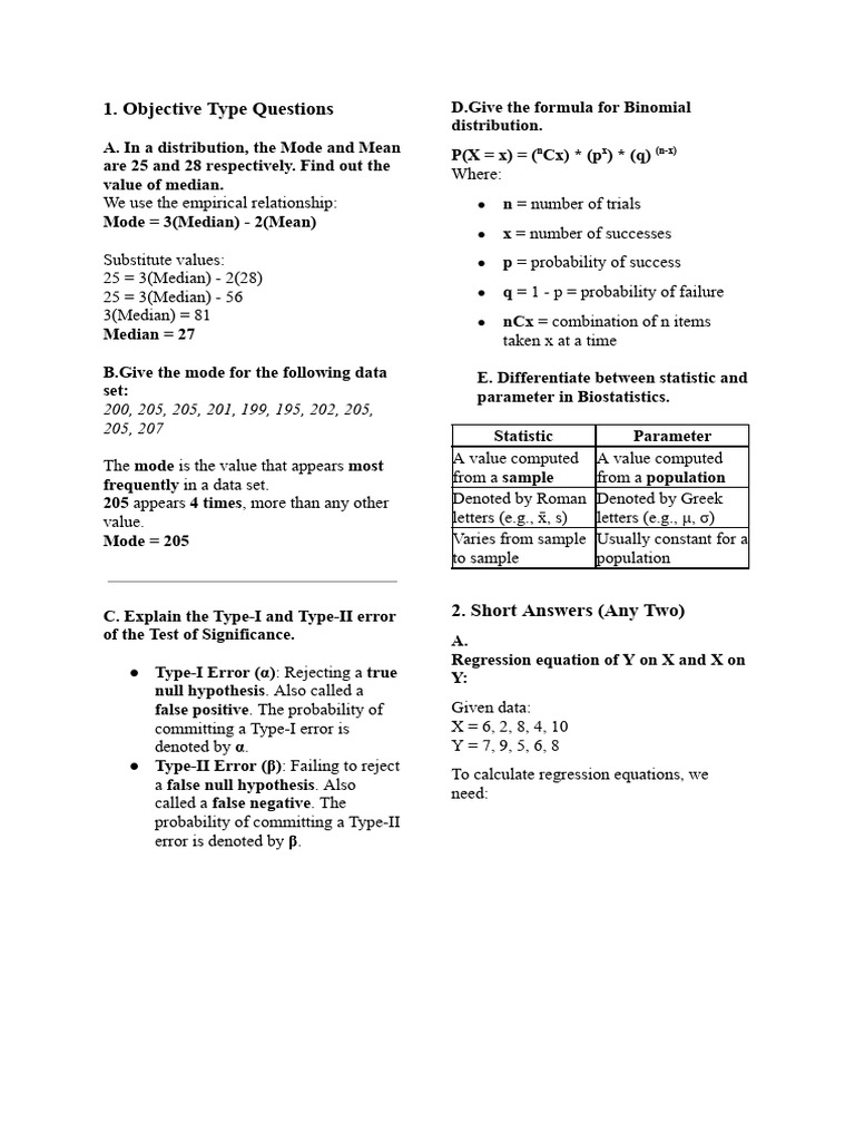 Statistical Concepts and Errors Explained | PDF | Sampling (Statistics ...