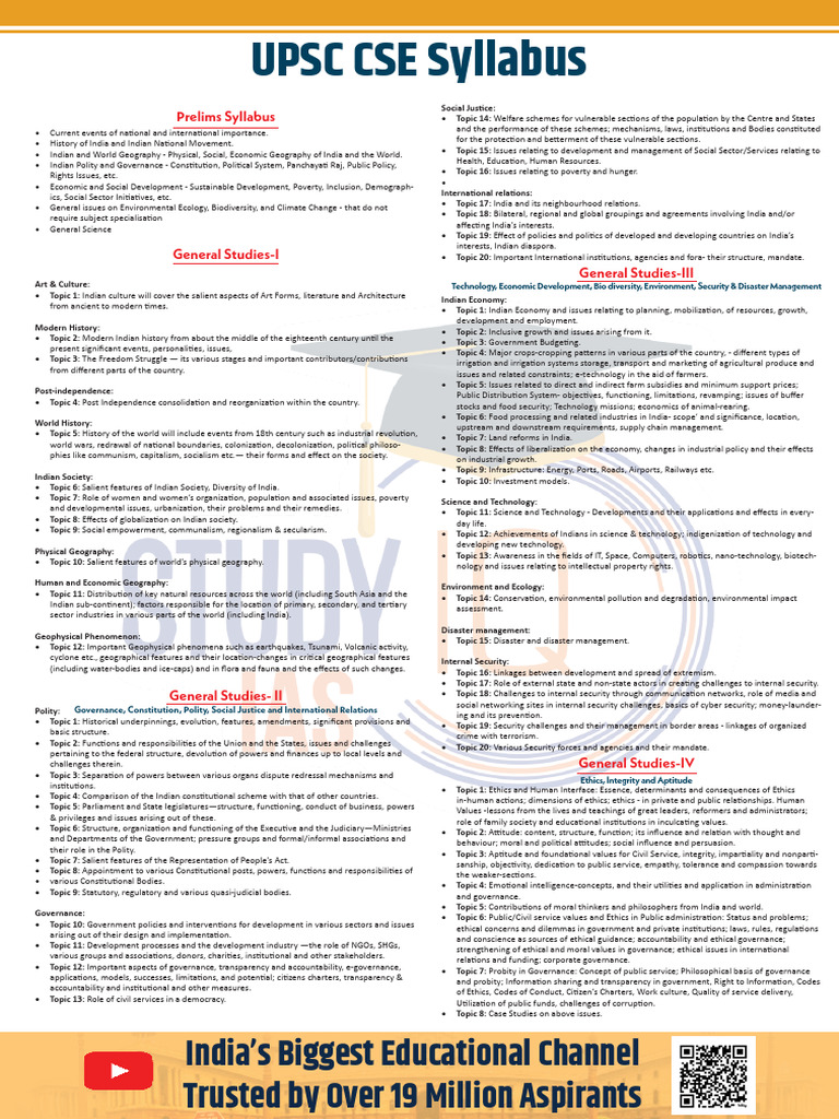 UPSC CSE Comprehensive Syllabus Overview | PDF | Governance ...
