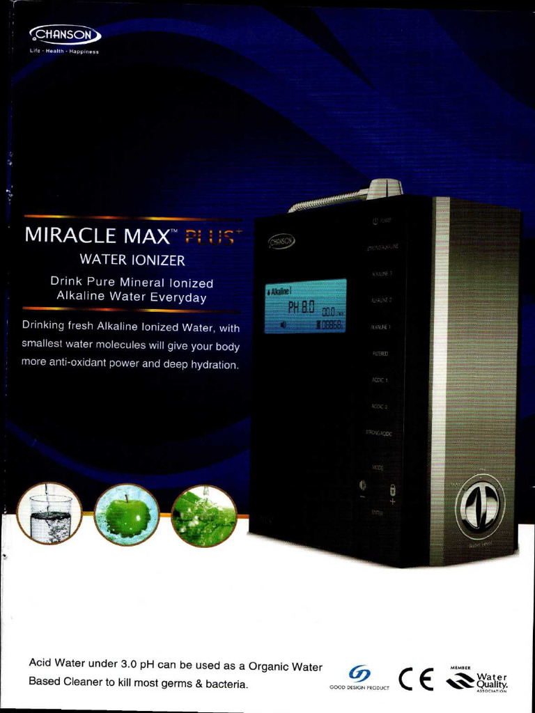 Miracle Max Water Ionizer Guide | PDF | Ac Power Plugs And Sockets | Water