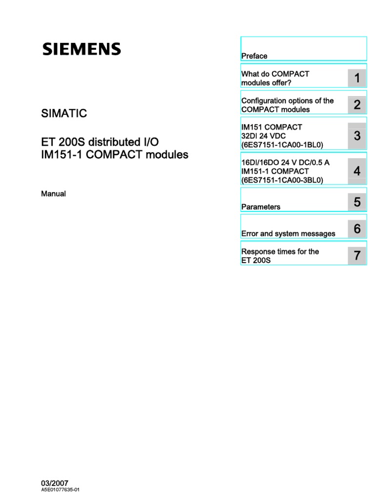 Et200s Im151 1 Compact Module Manual en-US | PDF | Power Supply ...