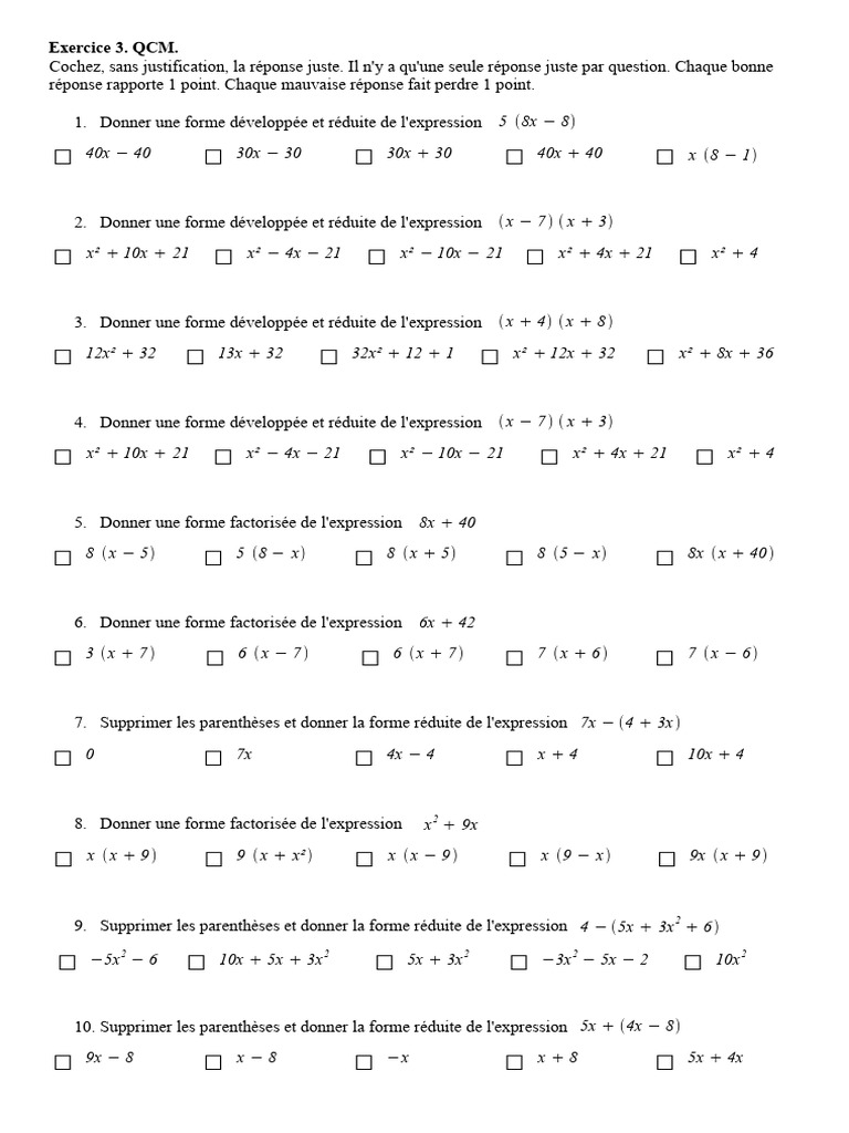 QCM Mathématiques : Formes et Volumes | PDF | Échecs | Géométrie ...