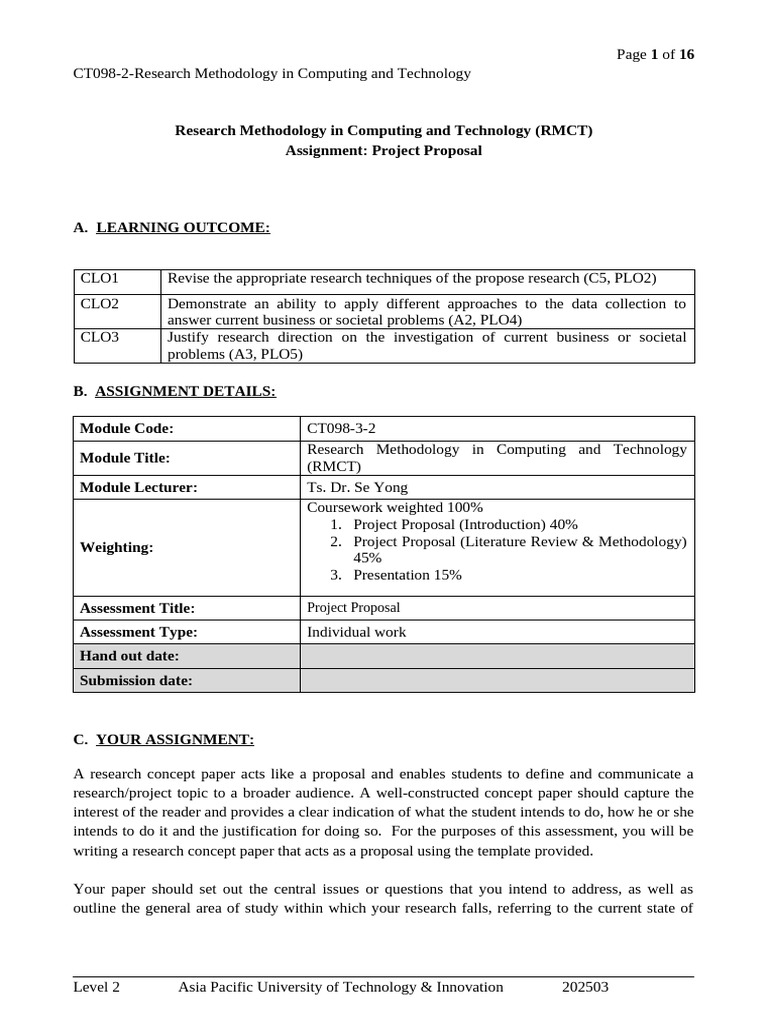 Research Proposal in Computing Methodology | PDF | Methodology | Science