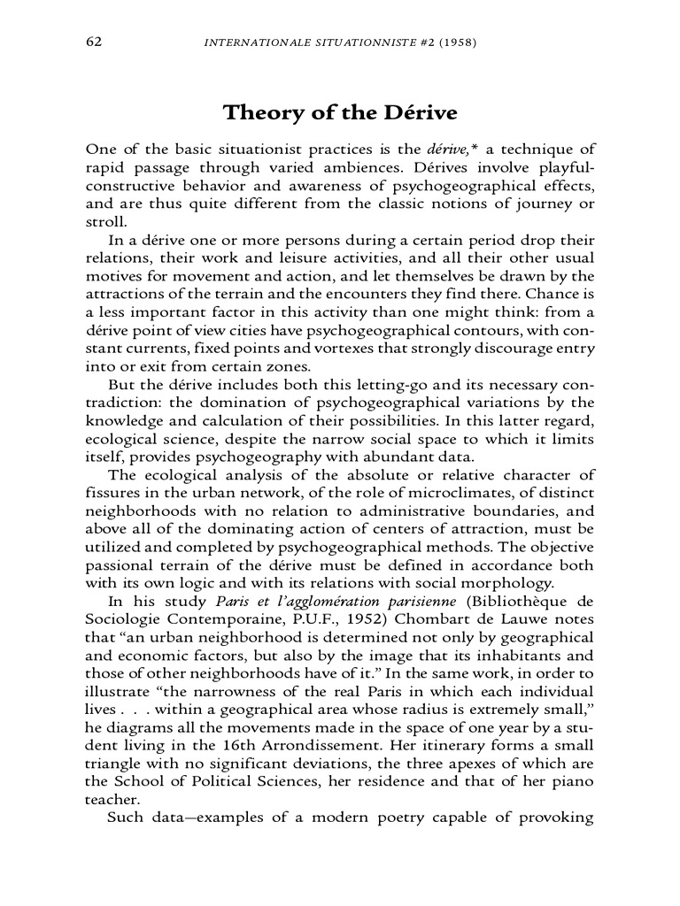 Understanding the Derive Technique | PDF | Situationist International