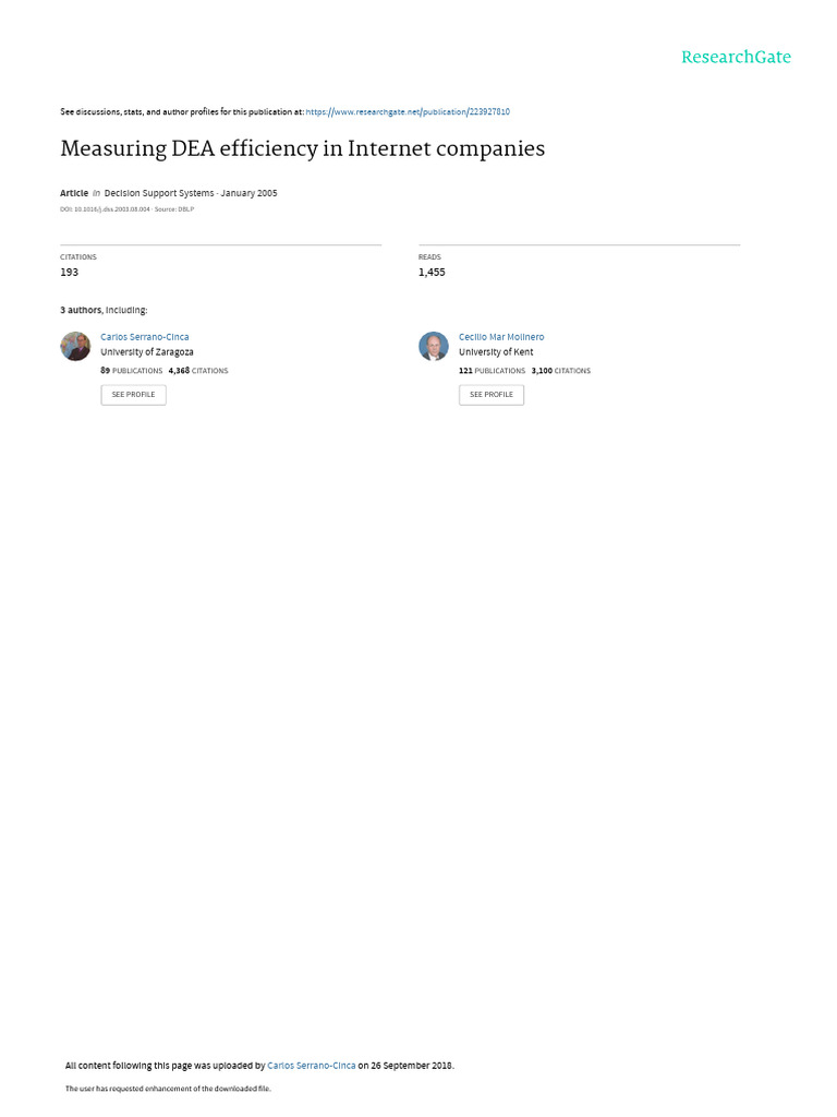 DEA Efficiency in Dot Com Firms | PDF | Principal Component Analysis ...