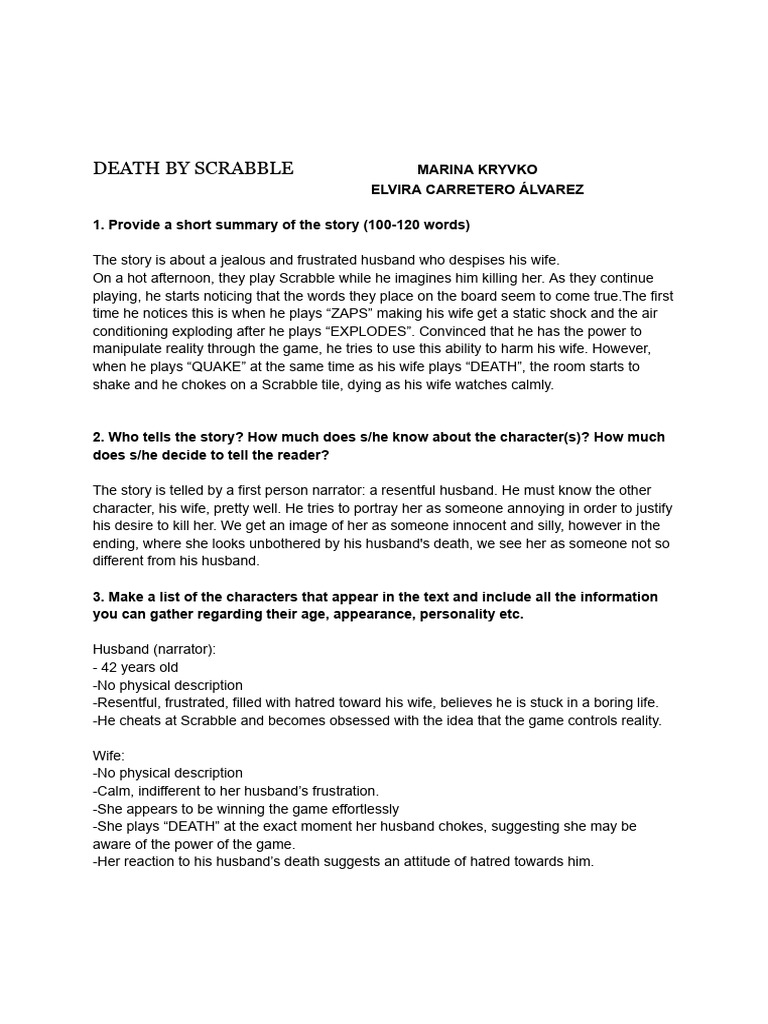 Task 3: Death by Scrabble | PDF