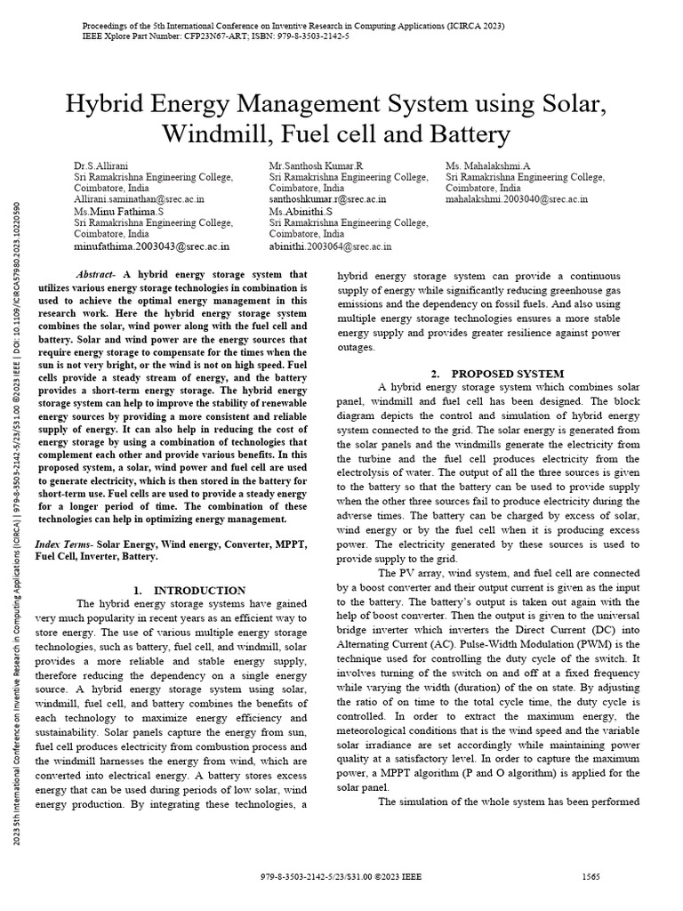 Hybrid Energy Management System Design | PDF | Lithium Ion Battery ...