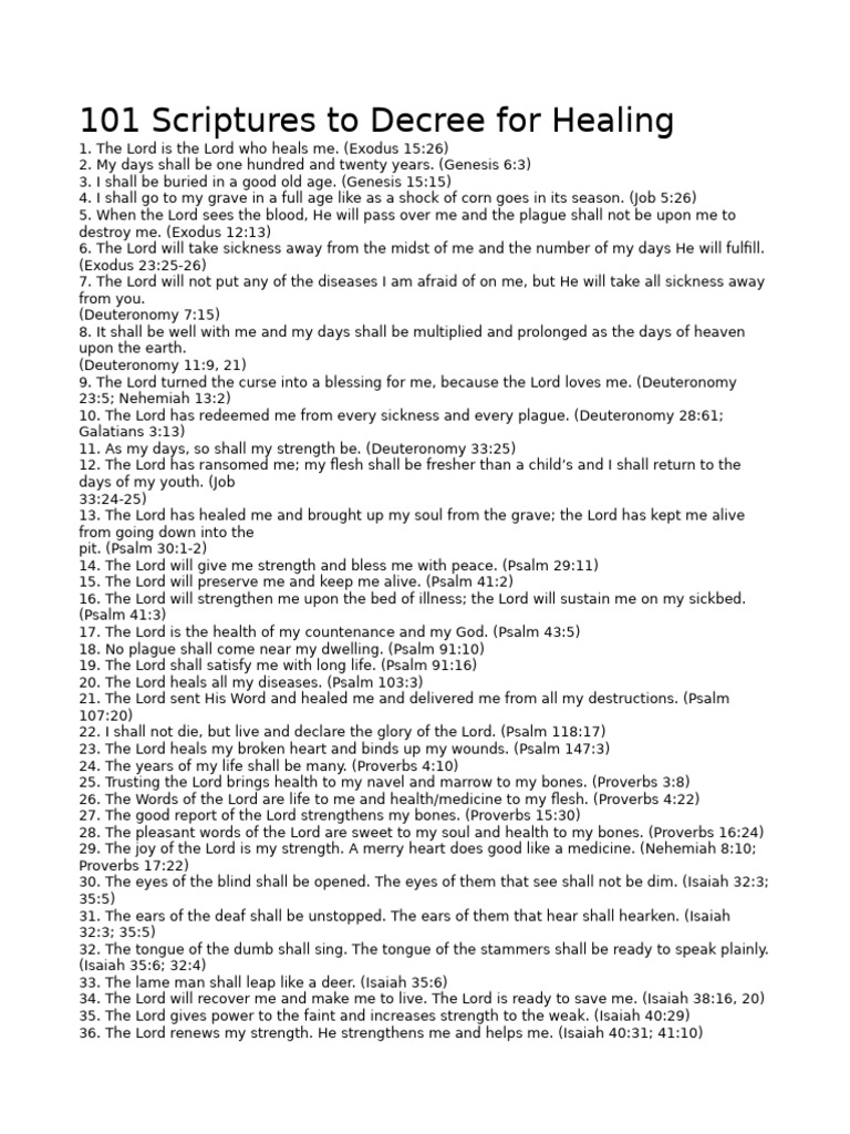 Healing Scriptures for Decree | PDF | Jesus | Acts Of The Apostles