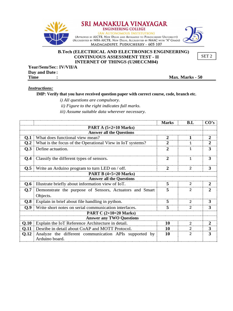 Set 2 - IoT CAT 2 - Sign | PDF | Internet Of Things | Computing
