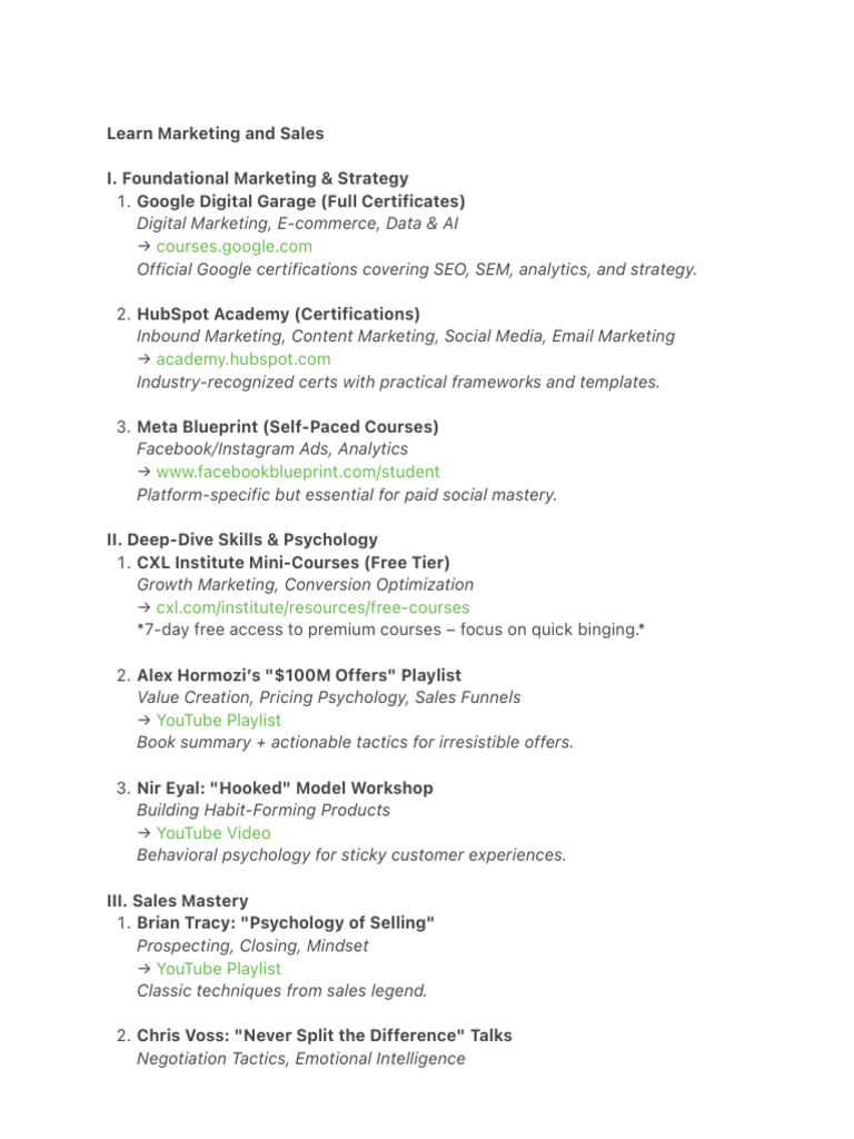 Essential Marketing & Sales Resources | PDF | Marketing | Business