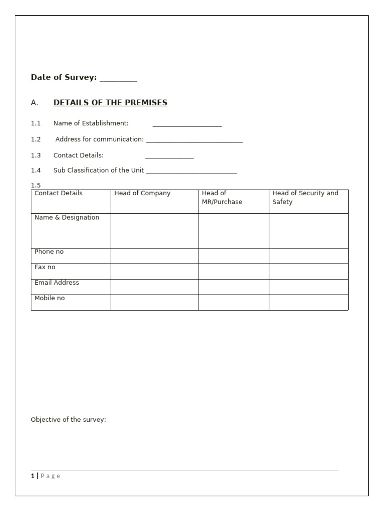 Security Survey Report Template | PDF