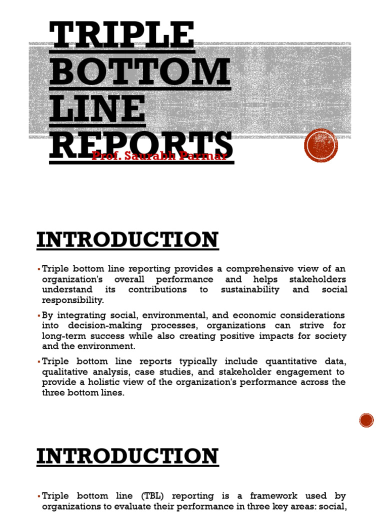Understanding Triple Bottom Line Reporting | PDF | Return On Investment ...