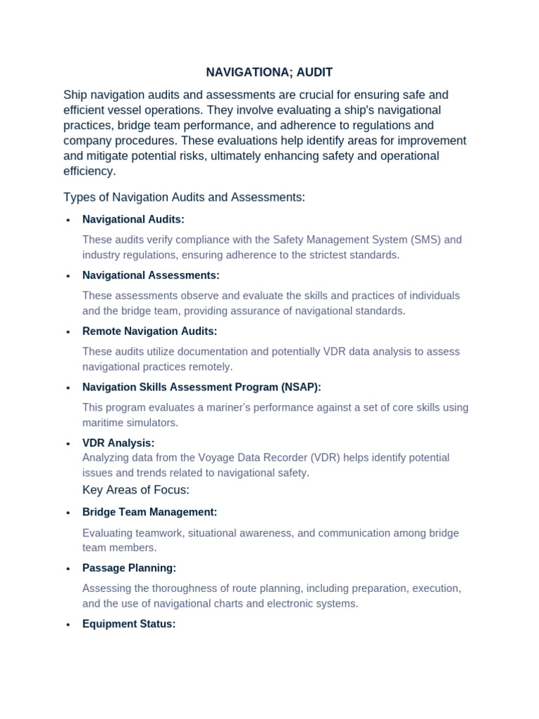 Best Practices for Navigation Audits | PDF