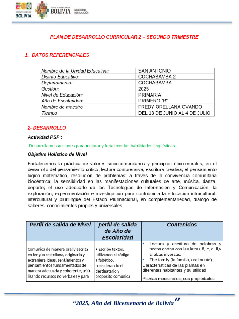 Plan de Desarrollo Curricular 5 | PDF | Sustracción