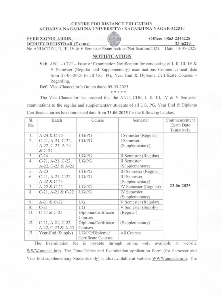 Exam Notification June 2025 | PDF